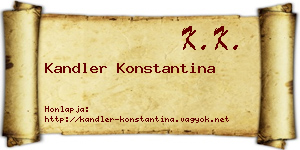 Kandler Konstantina névjegykártya
